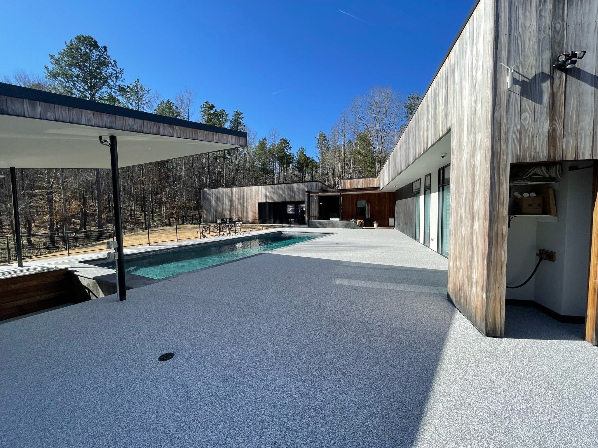 Residential Pool deck - with rubber surfacing - Underground Pool