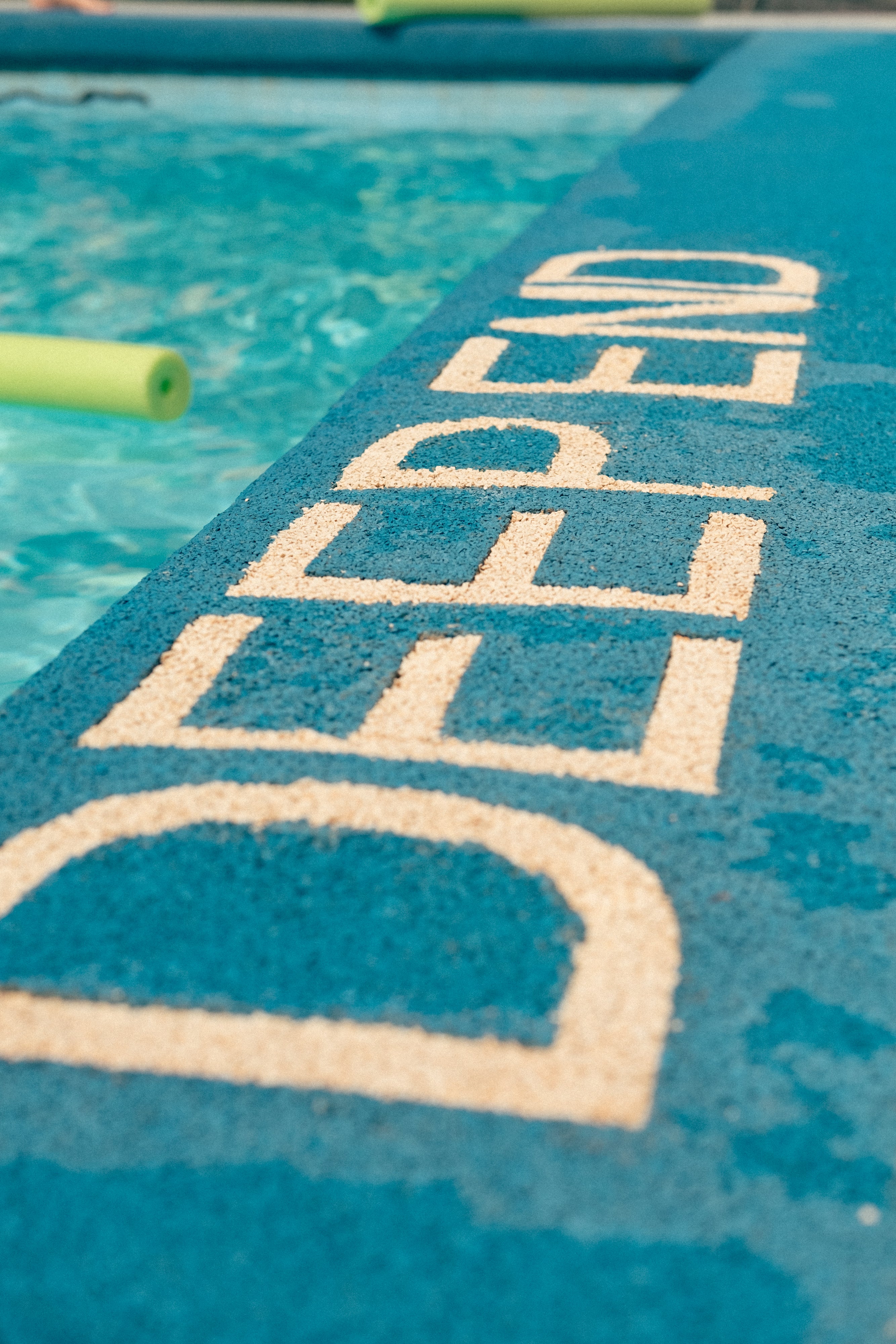 Deep end with rubber surfacing