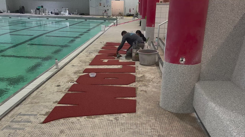 NC State Aquatic Center rubber surfacing installation