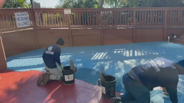 Resort rubber surfacing installation